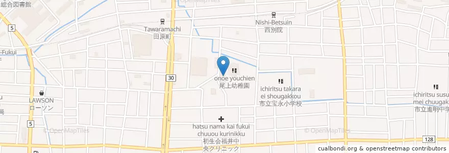 Mapa de ubicacion de 福井市中消防署 en 日本, 福井县, 福井市.