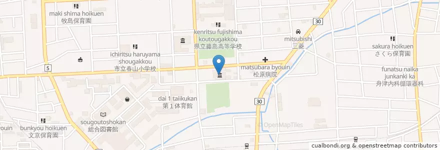 Mapa de ubicacion de 福井市立図書館 en Japan, 福井県, 福井市.