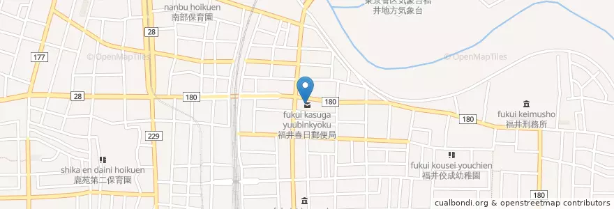 Mapa de ubicacion de 福井春日郵便局 en Japan, 福井県, 福井市.
