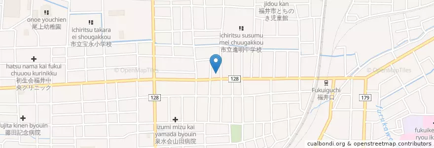 Mapa de ubicacion de 福井松本郵便局 en 日本, 福井県, 福井市.