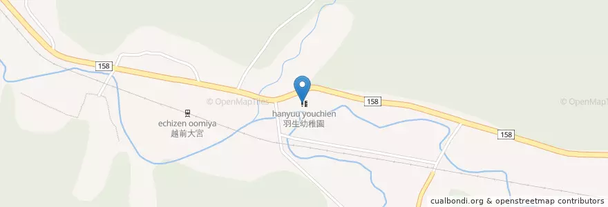 Mapa de ubicacion de 羽生幼稚園 en 日本, 福井県, 福井市.