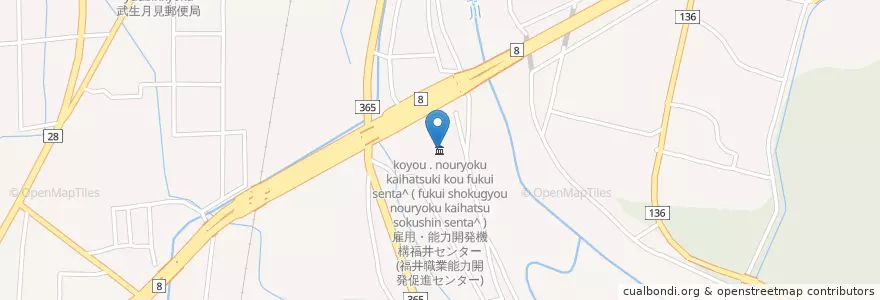 Mapa de ubicacion de 雇用・能力開発機構福井センター(福井職業能力開発促進センター) en 日本, 福井県, 越前市.