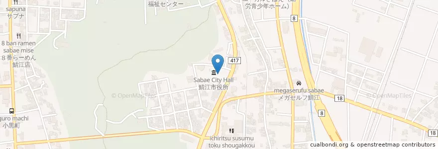 Mapa de ubicacion de 鯖江・丹生消防組合消防本部 en Japan, Fukui Prefecture, Sabae.