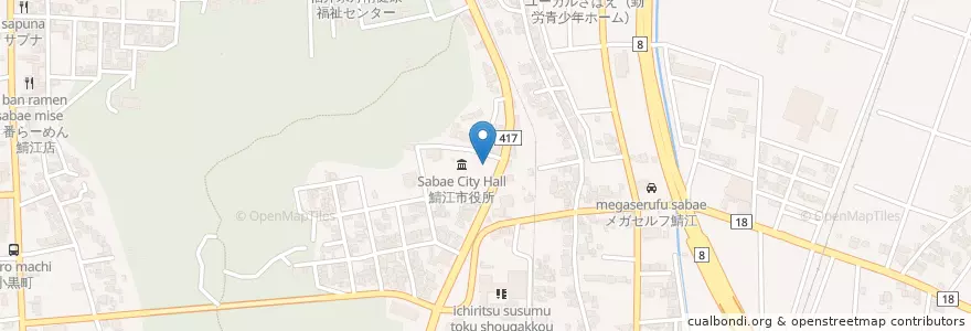 Mapa de ubicacion de 鯖江・丹生消防組合消防署 en Japón, Prefectura De Fukui, 鯖江市.