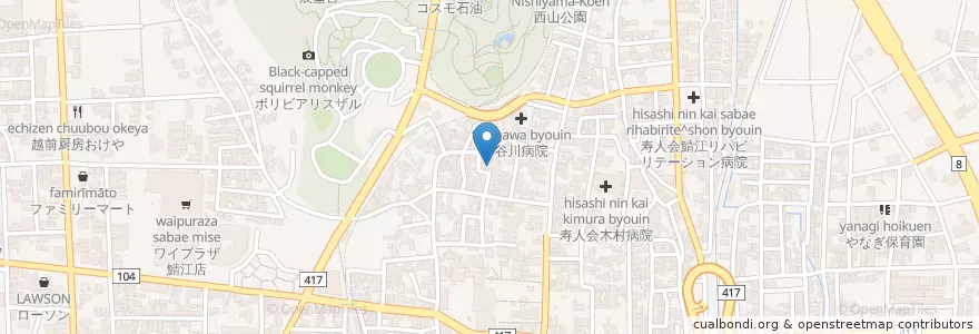 Mapa de ubicacion de 鯖江市早稲田保育所 en Japan, Fukui Prefecture, Sabae.