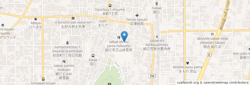 Mapa de ubicacion de 鯖江幼稚園 en Jepun, 福井県, 鯖江市.
