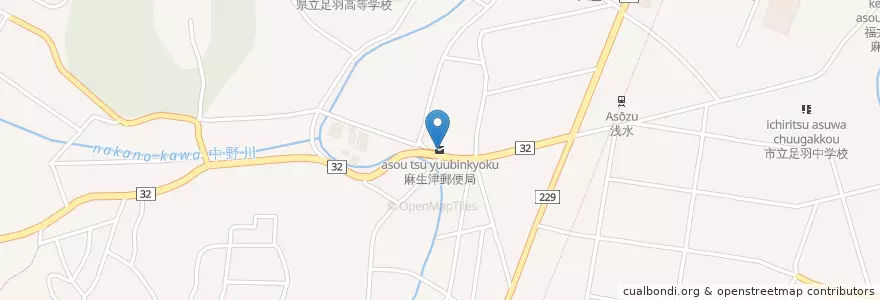 Mapa de ubicacion de 麻生津郵便局 en Japón, Prefectura De Fukui, 福井市.