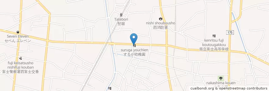Mapa de ubicacion de するが幼稚園 en Japon, Préfecture De Shizuoka, 富士市.