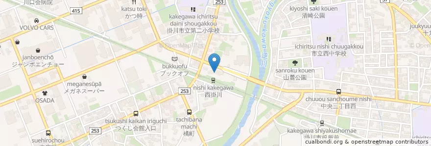 Mapa de ubicacion de つくし保育園 en ژاپن, 静岡県, 掛川市.