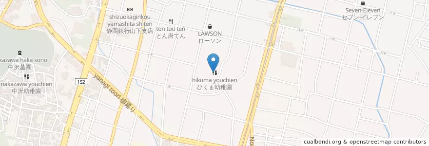 Mapa de ubicacion de ひくま幼稚園 en Japan, Shizuoka Prefecture, Hamamatsu, Naka Ward.