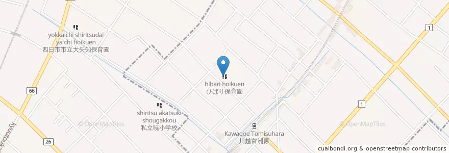 Mapa de ubicacion de ひばり保育園 en Japan, 三重県, 三重郡.