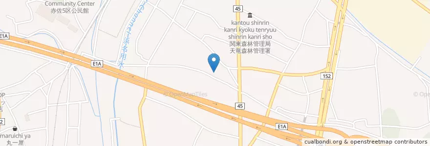 Mapa de ubicacion de 上中瀬簡易郵便局 en Japon, Préfecture De Shizuoka, 浜松市, 浜北区.