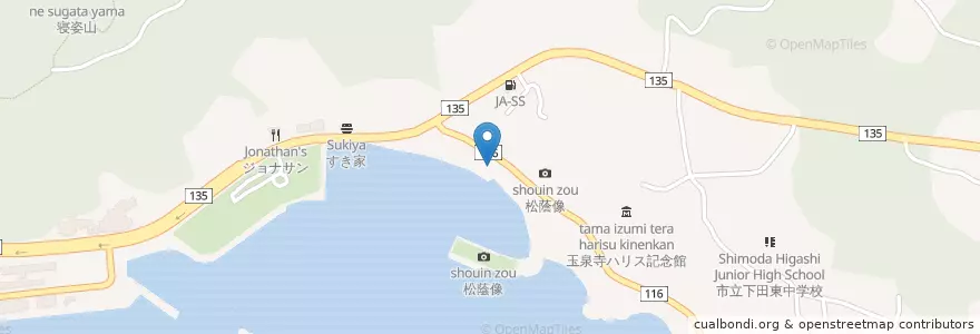 Mapa de ubicacion de 下田柿崎郵便局 en 日本, 静岡県, 下田市.