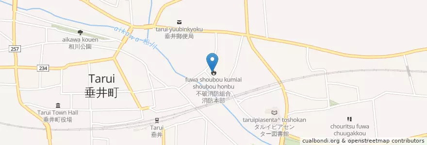 Mapa de ubicacion de 不破消防組合消防本部 en اليابان, 岐阜県, 不破郡, 垂井町.