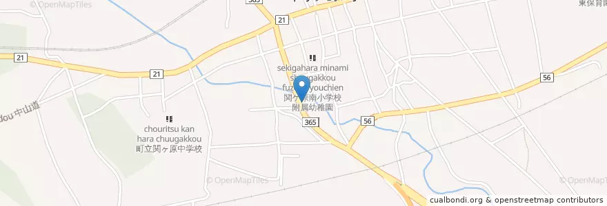 Mapa de ubicacion de 不破消防組合西消防署 en Japón, Prefectura De Gifu, 不破郡, 関ケ原町.