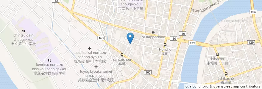 Mapa de ubicacion de 中央幼稚園 en Giappone, Prefettura Di Shizuoka, 沼津市.