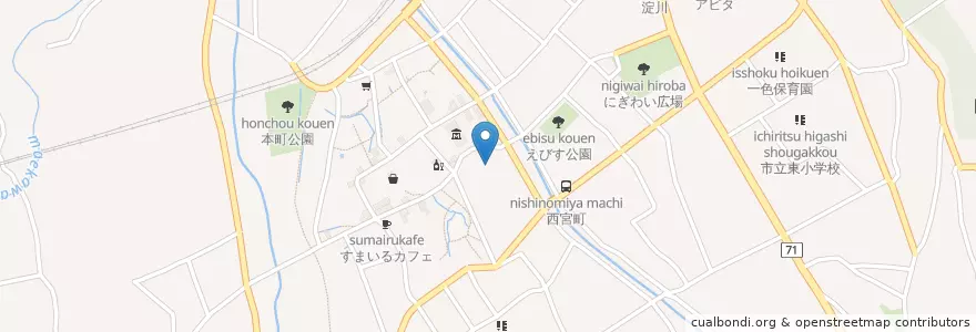 Mapa de ubicacion de 中津川市立図書館 en Япония, Гифу, 中津川市.