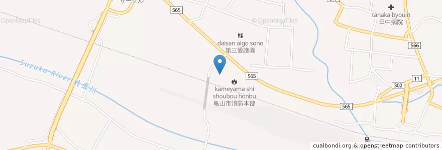 Mapa de ubicacion de 亀山警察署 en Jepun, 三重県, 亀山市.