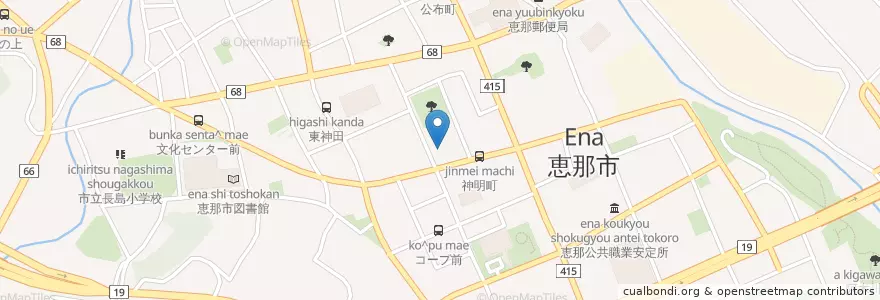 Mapa de ubicacion de 二葉幼稚園 en 日本, 岐阜县, 恵那市.