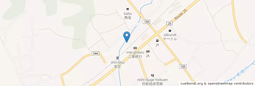 Mapa de ubicacion de 伊賀警察署西柘植駐在所 en 日本, 三重県, 伊賀市.