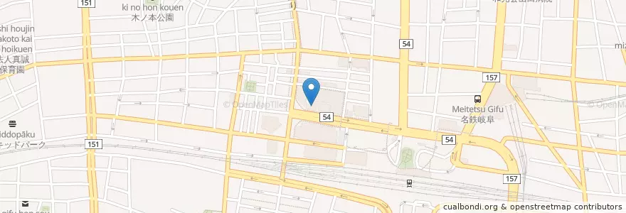 Mapa de ubicacion de 労働者健康福祉機構岐阜産業保健推進センター en Japão, 岐阜県, 岐阜市.