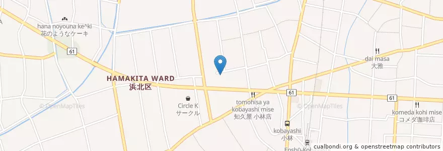 Mapa de ubicacion de 北浜北幼稚園 en 日本, 静冈县, 浜松市, 浜北区.