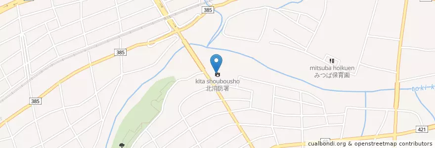Mapa de ubicacion de 北消防署 en Japonya, 岐阜県, 土岐市.