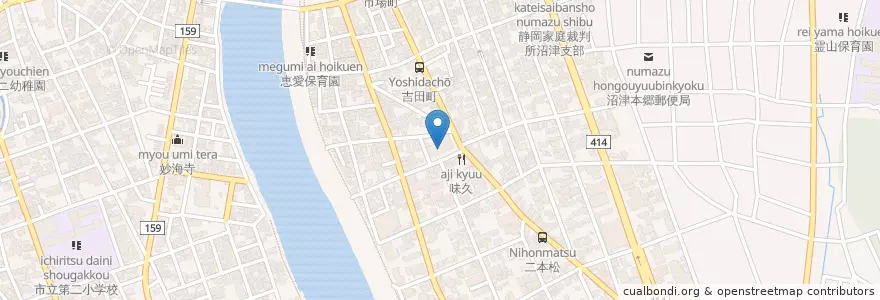 Mapa de ubicacion de 南消防署 en 日本, 静岡県, 沼津市.