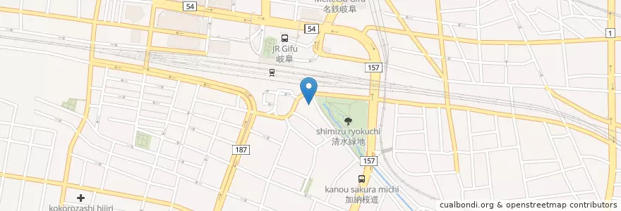 Mapa de ubicacion de 名古屋入国管理局岐阜出張所 en 日本, 岐阜県, 岐阜市.