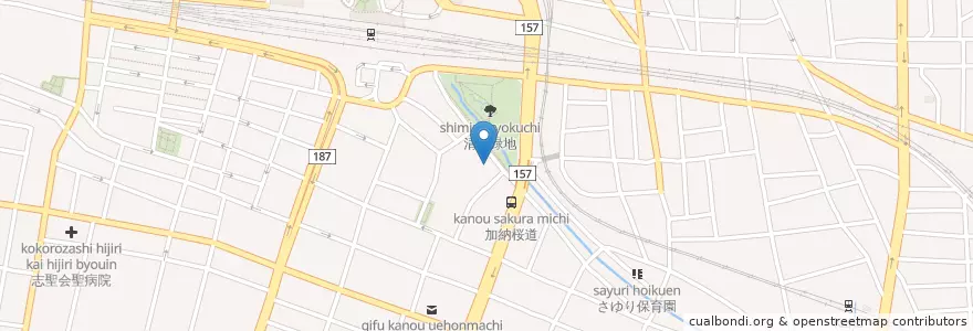 Mapa de ubicacion de 名古屋国税局岐阜南税務署 en Japan, 岐阜県, 岐阜市.