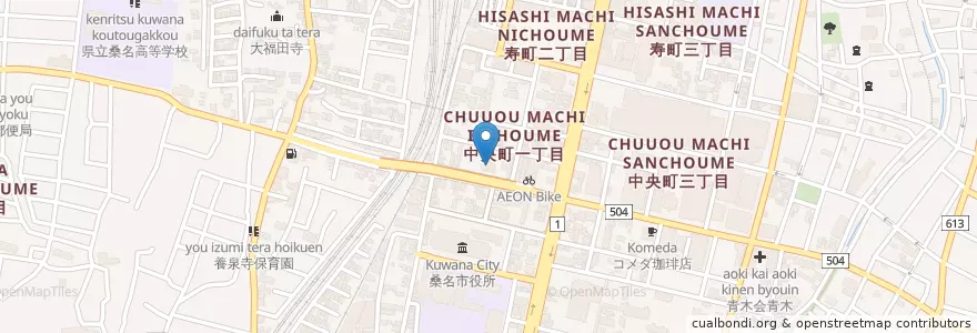 Mapa de ubicacion de 桑名南医療センター en اليابان, 三重県, 桑名市.
