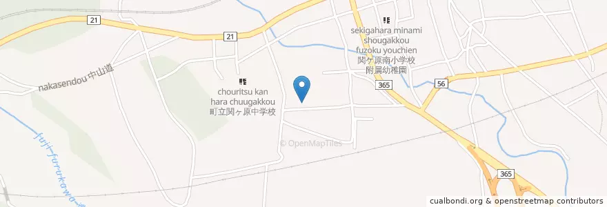 Mapa de ubicacion de 国民健康保険関ケ原病院 en اليابان, 岐阜県, 不破郡, 関ケ原町.