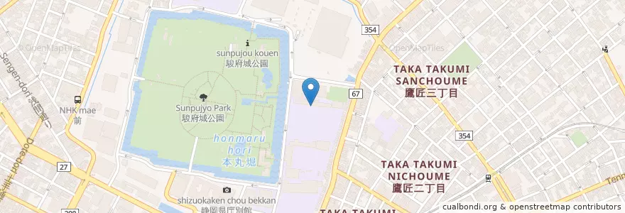 Mapa de ubicacion de 国立静岡大学教育学部附属静岡中学校 en Giappone, Prefettura Di Shizuoka, 静岡市, 葵区.