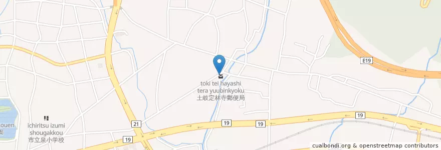 Mapa de ubicacion de 土岐定林寺郵便局 en Japan, Präfektur Gifu, 土岐市.