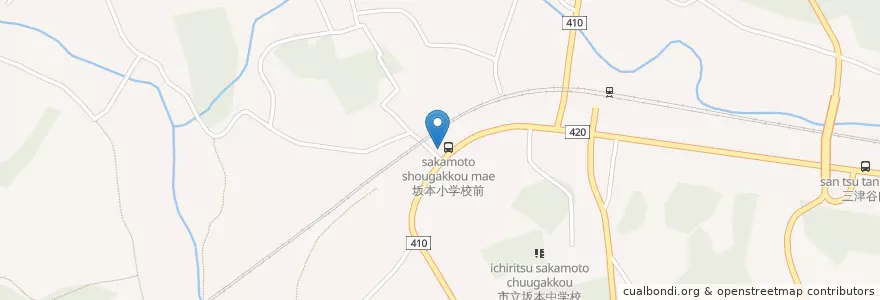 Mapa de ubicacion de 坂本郵便局 en 日本, 岐阜県, 中津川市.