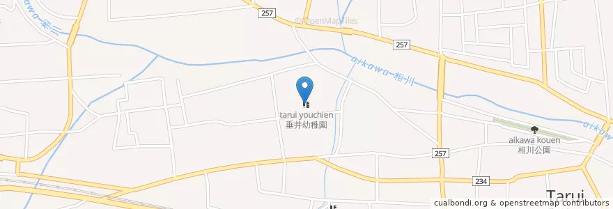 Mapa de ubicacion de 垂井幼稚園 en Japão, 岐阜県, 不破郡, 垂井町.