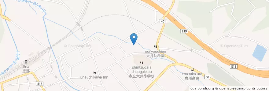 Mapa de ubicacion de 城ケ丘保育園 en اليابان, 岐阜県, 恵那市.