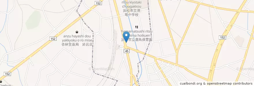 Mapa de ubicacion de 天竜警察署 西鹿島駐在所 en Japonya, 静岡県, 浜松市, 天竜区.
