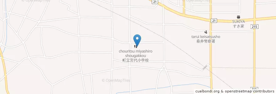 Mapa de ubicacion de 宮代幼稚園 en ژاپن, 岐阜県, 不破郡, 垂井町.