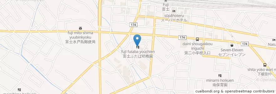 Mapa de ubicacion de 富士ふたば幼稚園 en Jepun, 静岡県, 富士市.