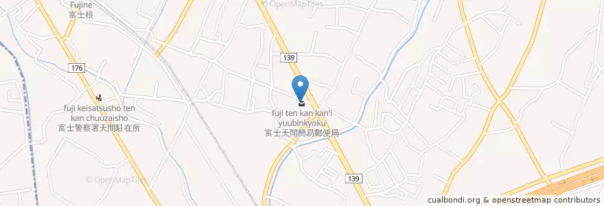 Mapa de ubicacion de 富士天間簡易郵便局 en Japan, Shizuoka Prefecture, Fuji.