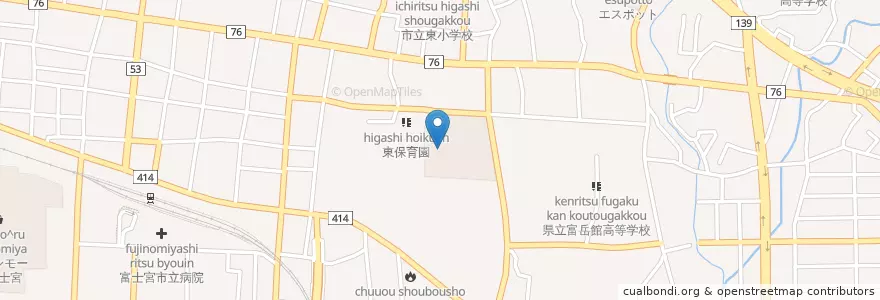 Mapa de ubicacion de 富士宮市芝川町消防組合消防本部 en اليابان, شيزوكا, فوجينوميا.