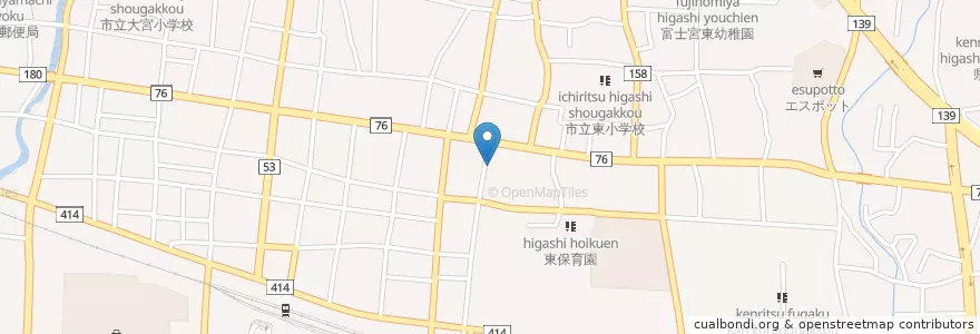 Mapa de ubicacion de 富士宮東町郵便局 en Япония, Сидзуока, Фудзиномия.