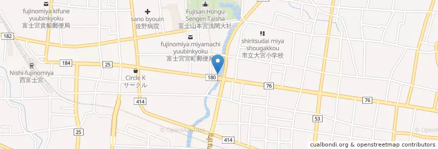 Mapa de ubicacion de 富士宮警察署宮町交番 en Japón, Prefectura De Shizuoka, 富士宮市.