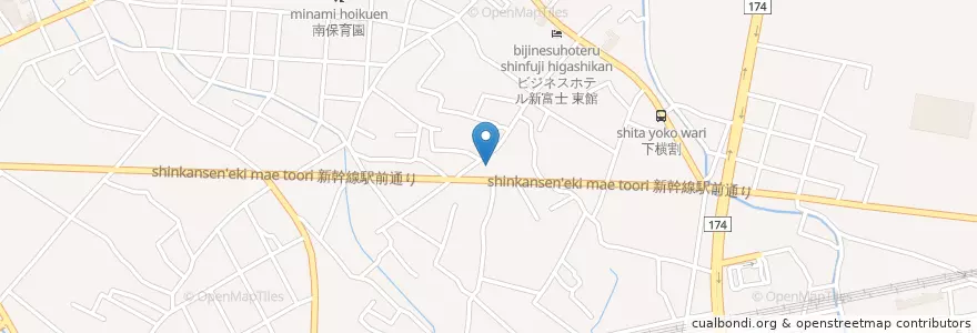 Mapa de ubicacion de 富士横割郵便局 en 日本, 静冈县, 富士市.