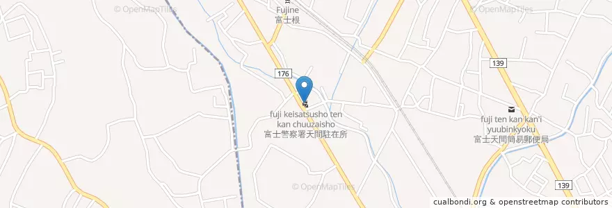 Mapa de ubicacion de 富士警察署天間駐在所 en Japonya, 静岡県, 富士市.