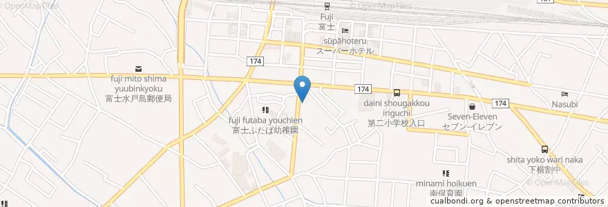 Mapa de ubicacion de 富士警察署富士駅南交番 en Japão, 静岡県, 富士市.