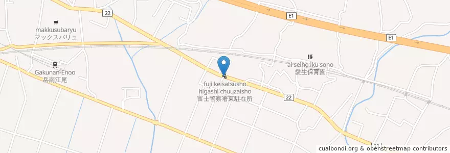 Mapa de ubicacion de 富士警察署東駐在所 en Japon, Préfecture De Shizuoka, 富士市.