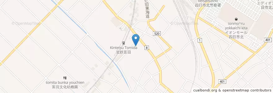 Mapa de ubicacion de 富田幼稚園 en ژاپن, 三重県, 四日市市.