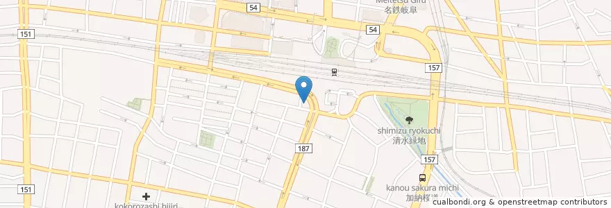 Mapa de ubicacion de 岐阜南警察署岐阜駅南口交番 en Japan, Gifu Prefecture, Gifu.